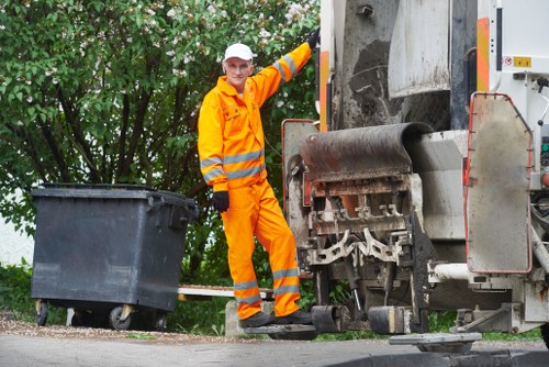 Various types of builders waste ready for clearance